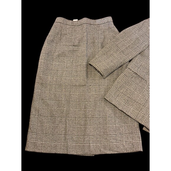 Koret Wool Blend 2 Piece Skirt Suit Vintage Womens Size 10 - 12 Gray Plaid - Picture 14 of 14